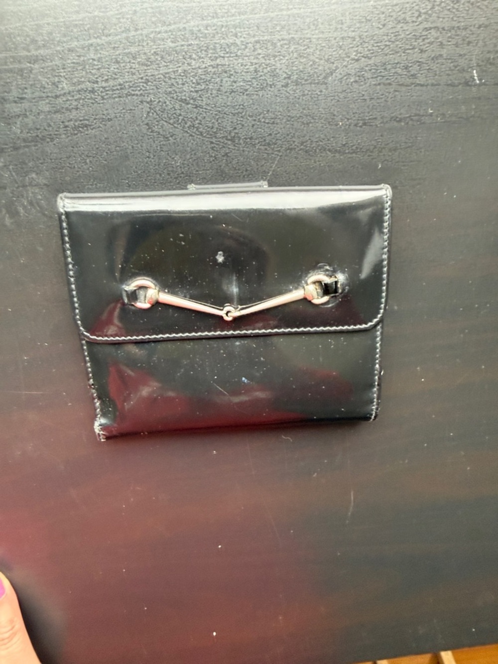 Gucci Black Patent Leather Bifold Wallet with Horsebit Detail - Picture 5 of 14